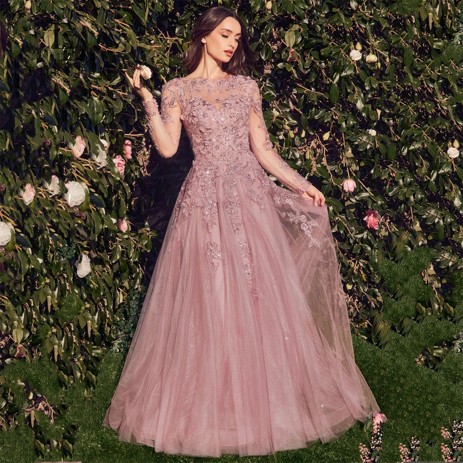 EDECPBM Customized Prom Dress Women's Evening Party Dresses for Special Occasions Long Sleeves Elegant Gowns Summer Dresses 2025