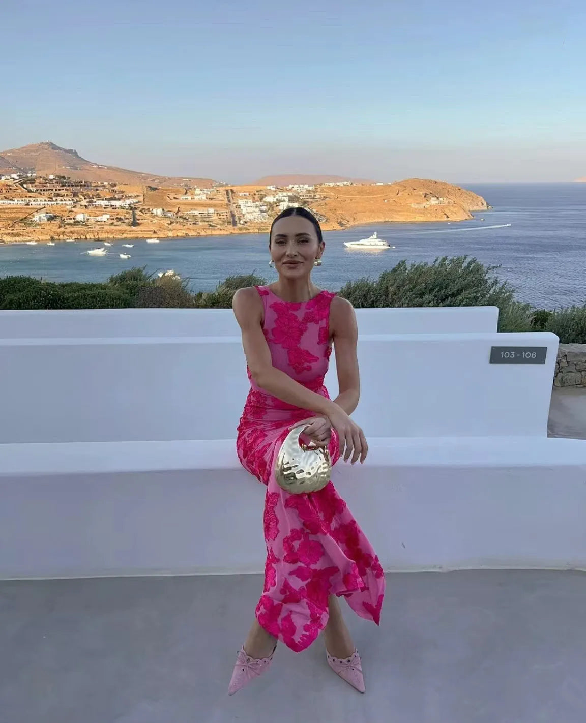 VEITCHE Elegant Women Sleeveless 3d Flowers Party Dress Embroidery Mesh Slim Hip Package Female Fshion Maxi Dresses Summer Robe